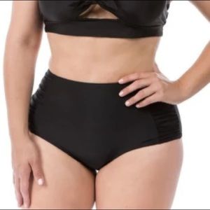 BLACK HIGH WAIST MODERATE COVERAGE BOTTOMS NWT